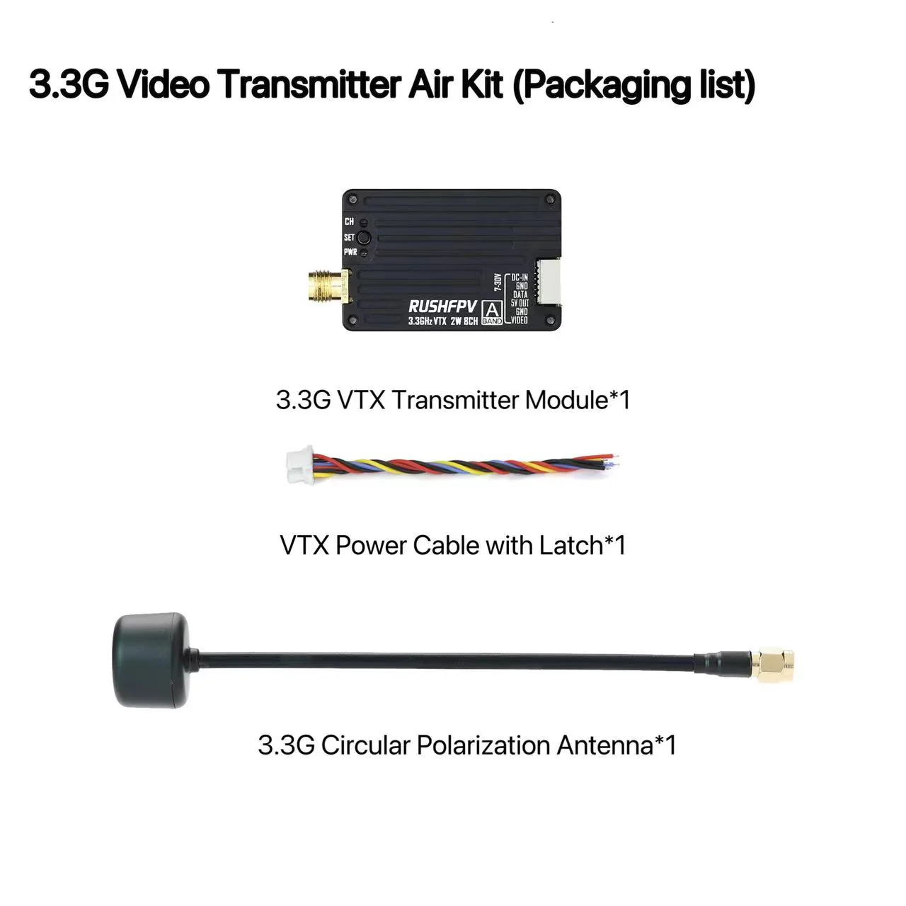 Fpv Antenna Receiver - RUSHFPV 3.3G 2W VTX Transmitter FPV