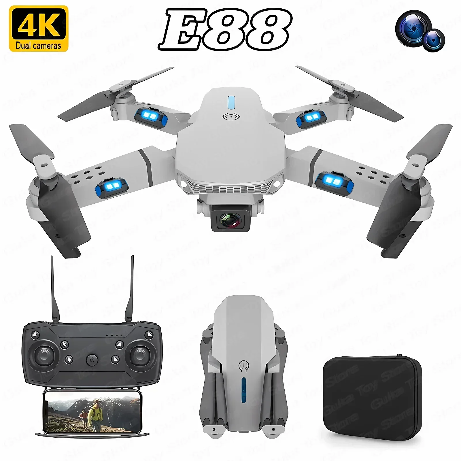 Drone E88Pro Rc 4K - E88 Pro WIFI FPV Drone Wide