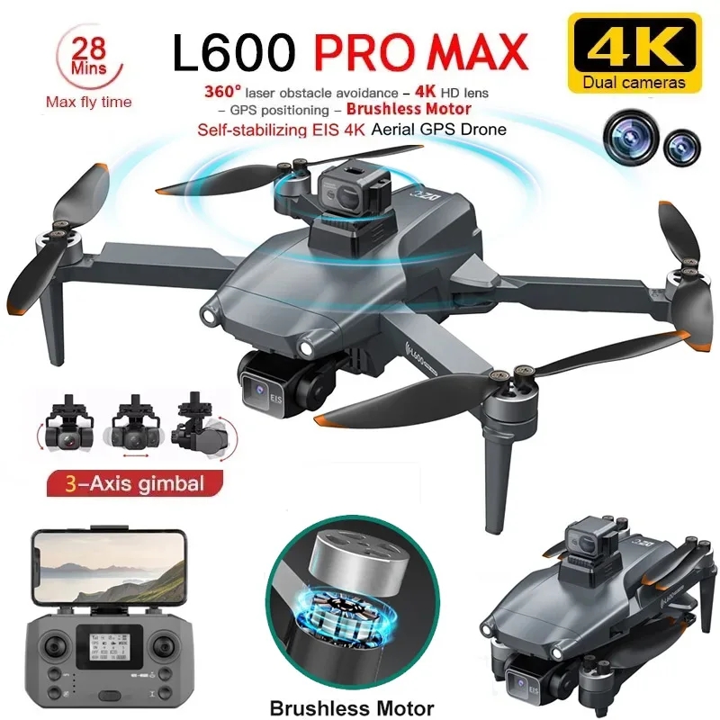 Drone E88Pro Rc 4K - L600 PRO MAX GPS Drone Professional