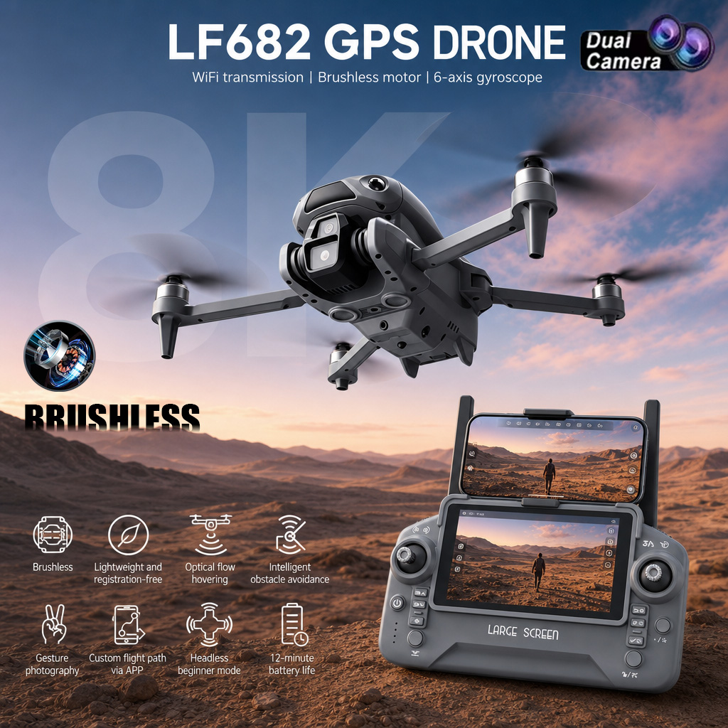 Drone Gps Rc Tt36 - New LF682 Drone 8K Dual Camera