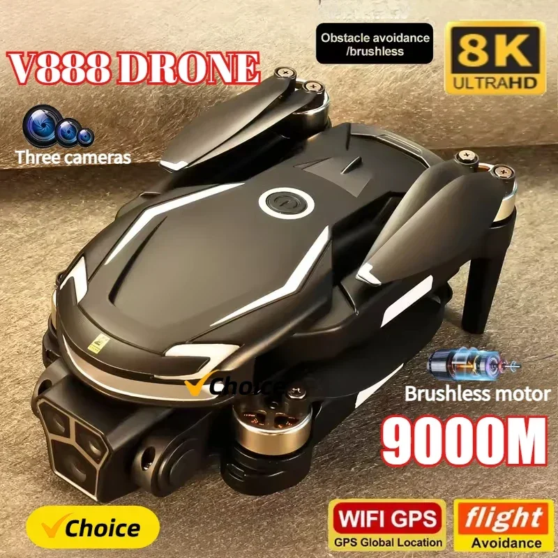 New V888 Drone 8K GPS Triple C - Drone Gps Rc Tt36 review and price