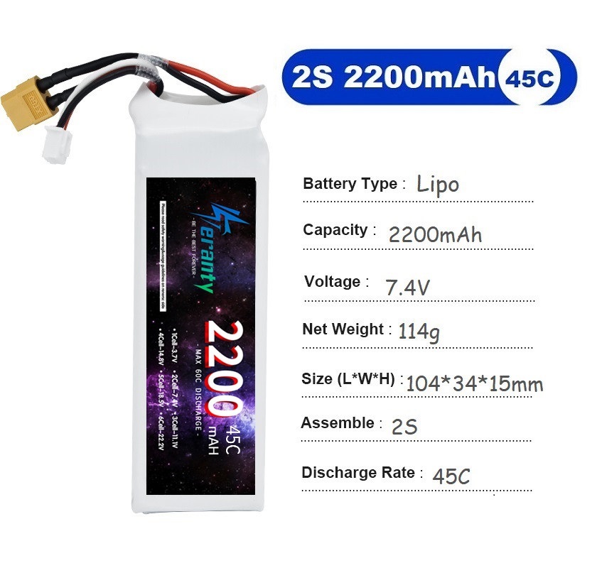 2PCS 7.4V Lipo 2S Battery 1500 - Drone Rc Race review and price